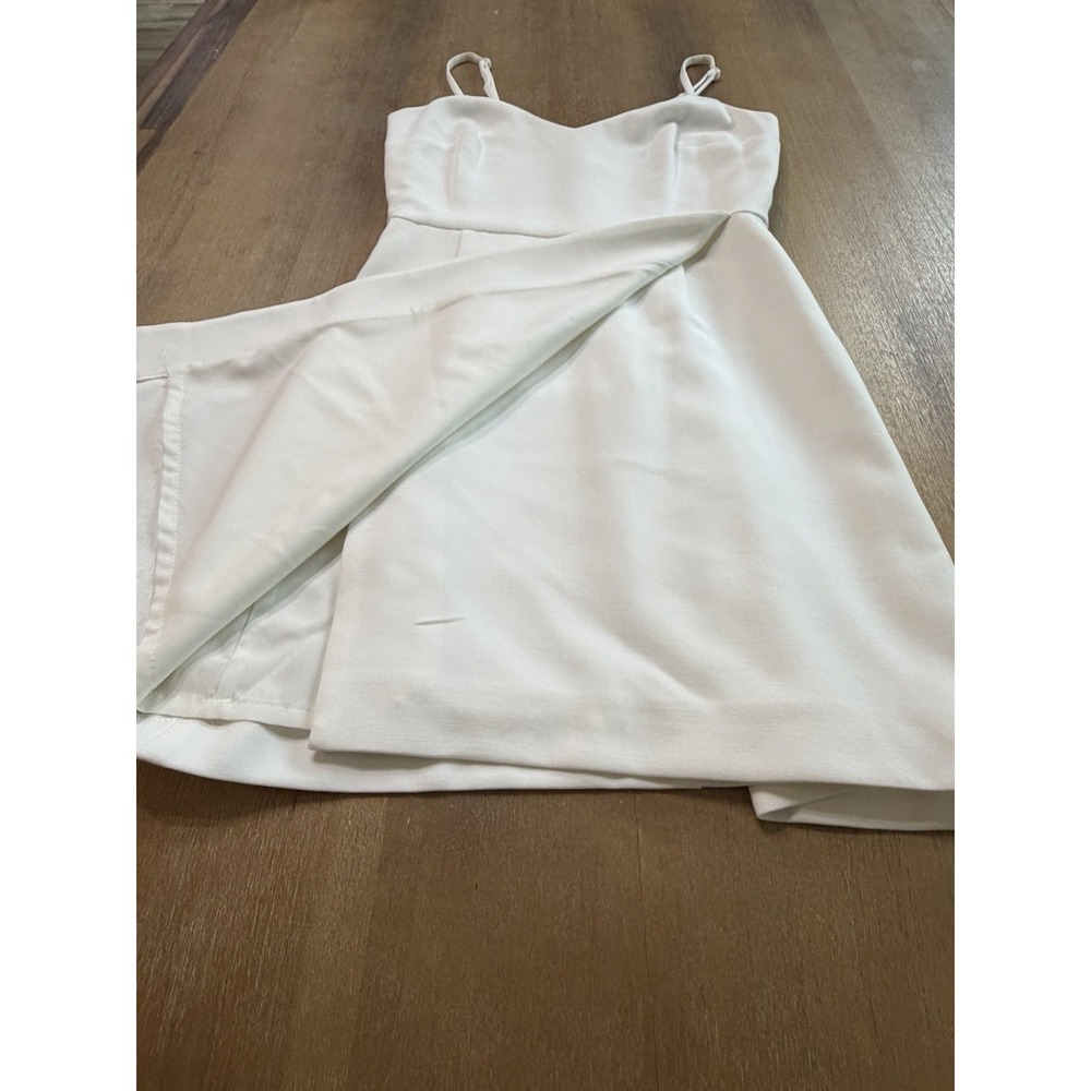 French Connection Whisper White Faux Wrap Mini Dress Size 2 Spaghetti Strap - Picture 6 of 10